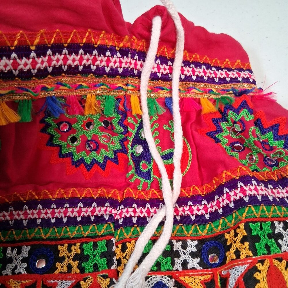 Traditional Indian Navratri Chania Choli Outfit Skirt Top Mirrored Embroidered - Picture 15 of 16